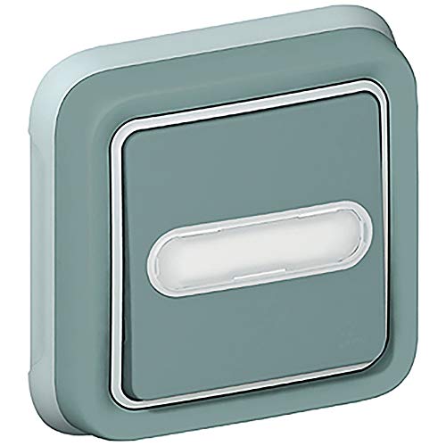 Legrand 069824 Poussoir Inverseur Étanche No, Nf Lumineux avec Porte-étiquette, Plexo...