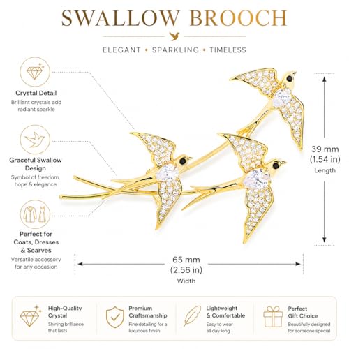 Image of Animal Brooch for Women Zirconia Rhinestone Abalone Shell Animal Lapel Pin Christmas Birthday Holiday Gift for Wife Mother Girlfriend Daughter