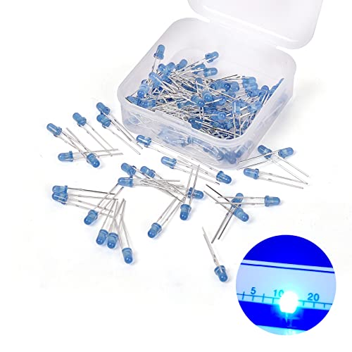 3mm Led Diode Lights, 120Pcs 3mm Blue Led Emitting Assorted, Round Diode Light Assorted Color (Blue 120Pcs)