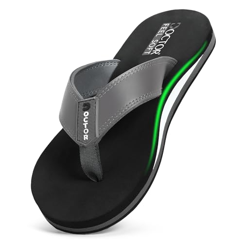 Image of Men's Comfortable Thong Slippers with Cushioned Sole | Lightweight Everyday Wear Slippers with Soft Footbed and Anti Slip Outsole for Indoor & Outdoor Use