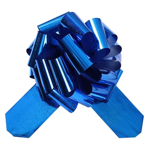 1PC Giant Large Pull Bow Big Glitter Metallic Bow,12 Inch,Great Gift Bows for appliances,Bikes,Table Decorations and Party Events(Blue)