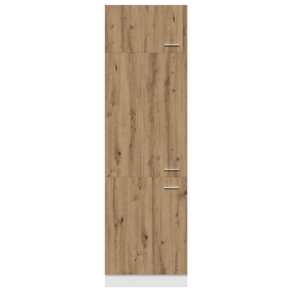 Willood Mueble frigorífico Madera ingeniería Roble Artisan 60x57x207 cm