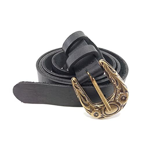 Cinto Feminino Couro Legítimo (Preto, M)
