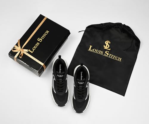 Image of LOUIS STITCH Men's Lightweight Athleisure Sport Shoes | Ultra Cushioned Sole | Casual Lace-Up Sneaker and Athleisure Wear | Perfect for Casual, Gym & Travel Wear | LS-AT-FS03