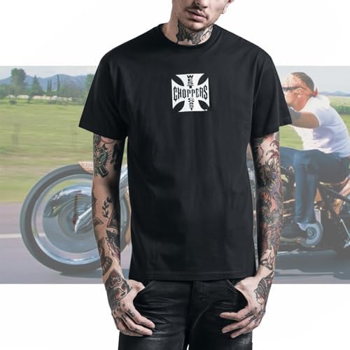 West Coast Choppers T-Shirt, Man，Shirts，Black, Iron Cross Logo