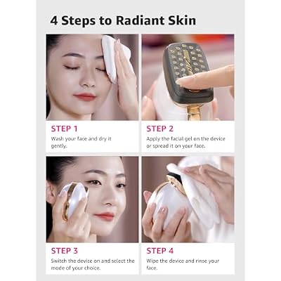 Red Light Therapy for Face and Neck, Microcurrent Facial Device with Vibration Tech, Gua Sha Facial Massager Tool with Thermals, True Beauty Glow Facial Sculptor for Wrinkles, Double Chin(General)