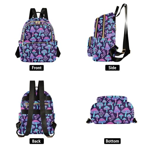 Image of Mini Backpack Mushroom Colorful Fashion Backpack Purse for Women,Handbag Shoulder Bag Casual Daypack, Ladies Gift for College Work (S)