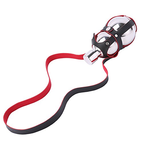 YOOKOON Portable Gourd Stainless Steel Hip Flask Water Kettle with PU Black Stripe 500ML/17.6OZ