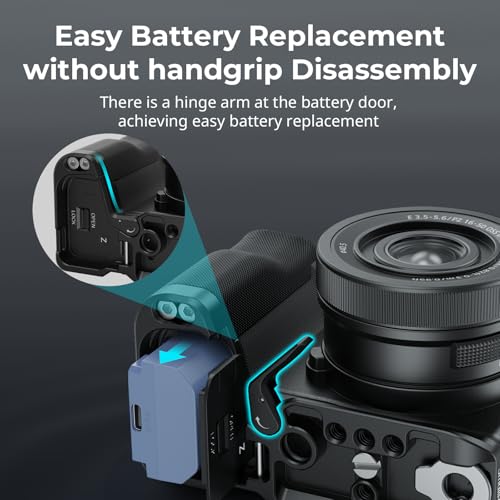 Image of SMALLRIG ZV-E10 II L-Shape Plate with Silicone Handle, Handgrip for Sony ZV-E10 II, Built-in Quick Release Plate for Arca, 1 /4 inch-20 Holes - 4778