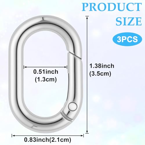Image of Oval Spring Ring Clips, Metal Keyring Purse Clip
