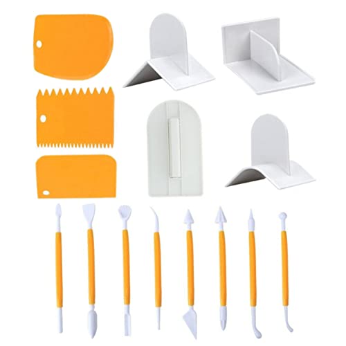 Mobestech 15pezzi Raschietto per Torte Lisciatore per Fondente Raschietto per Fondente Penna per Intagliare Torte Set Utensili per Cottura