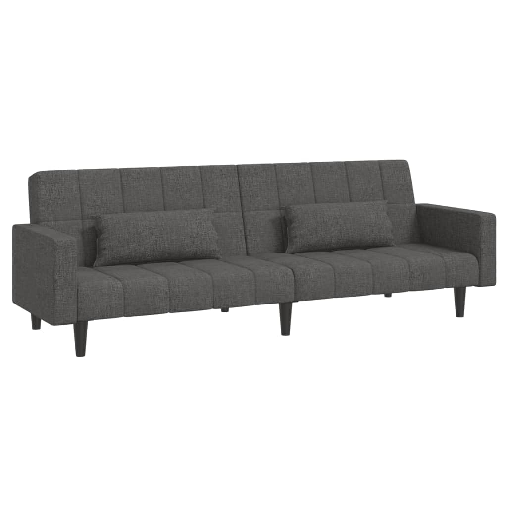 Divano Letto a 2 Posti con 2 Cuscini Grigio Scuro in Tessuto,Divano,Divano da Soggiorno,Design Moderno,Divano Posti Economico-375834