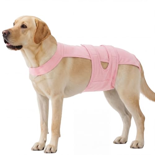 Image of QBLEEV Dog Diapers with Suspenders, Female Escape-Proof Full Body Dog Period Diapers Overalls, Reusable Washable Sanitary Panties for Heat Cycle & Incontinence, Doggie Underwear Onesie with Tail Hole