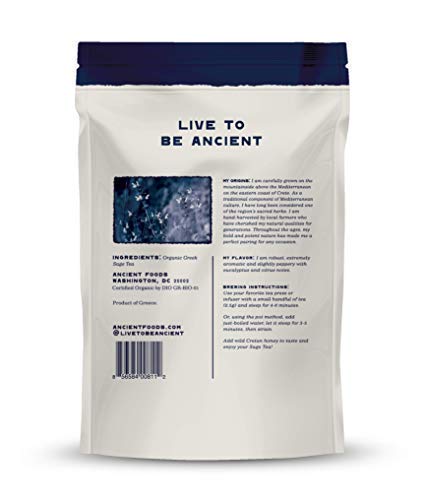 Miniatura 8 de Juego de tés de hierbas griegas orgánicas, salvia cretense y té de montaña fresco, hojas sueltas naturalmente sin cafeína, 1.41 onzas cada uno