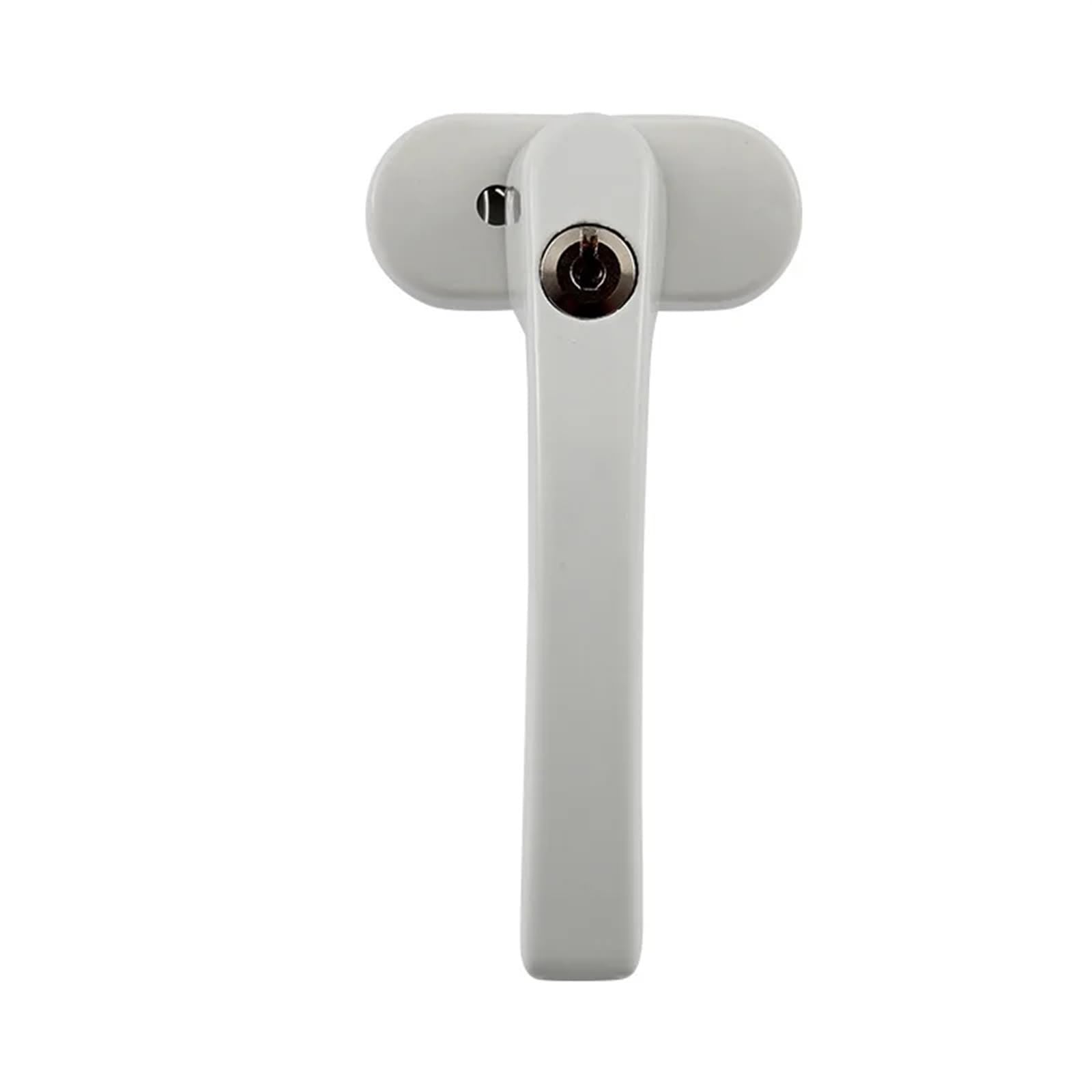 MRKU Maniglie per finestre con Serratura Espag in PVC, Chiusura in Linea, Serratura Universale Rotonda per finestre a Battente in PVC con Apertura Verso l'esterno e Chiave, Colore Bianco.