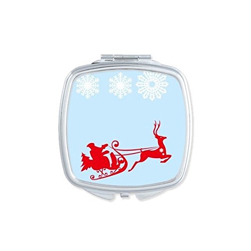 Miroir compact carré élan de Noël pour corriger le maquillage facilement partout en déplacement