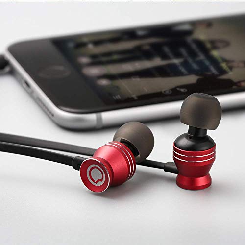 Wired Earbuds in-Ear Stereo Earphones with Microphone Deep Bass Ear Buds Premium Sound Noise Isolating Headphones with 3.5mm Audio Output for Phone, Laptop, MP3, iOS/Android Devices(C300-Red) - Thumbnail 6