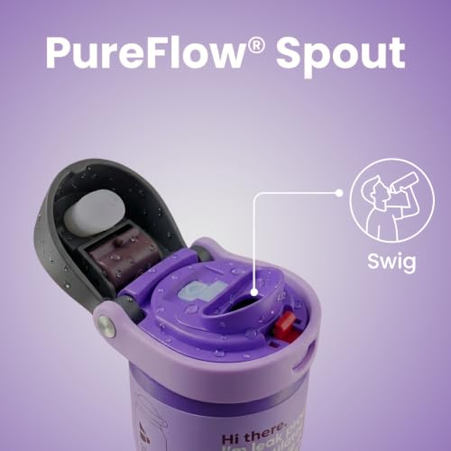 Image of STRAW&WEAVE PureFlow Water Bottle 710 ml Stainless Steel Sports Bottle with Sipper Cap | For Home, Office, Gym, Travelling | Lightweight | BPA Free (Lilac Frost)