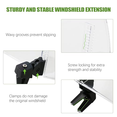 Image of PACEWALKER Universal Motorcycle Windshield Extension Motorcycle Wind Deflector Adjustable Clip-on Windscreen Visor Fit for Honda Suzuki Kawasaki Yamaha Motobikes (Blue)