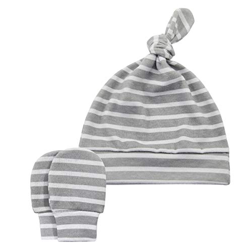 American Trends Baby Hat Mittens Newborn Hats For Boys Baby Hats 0-6 Months Winter Beanie Caps 4 Pack Black White Double Stripe #TOP2