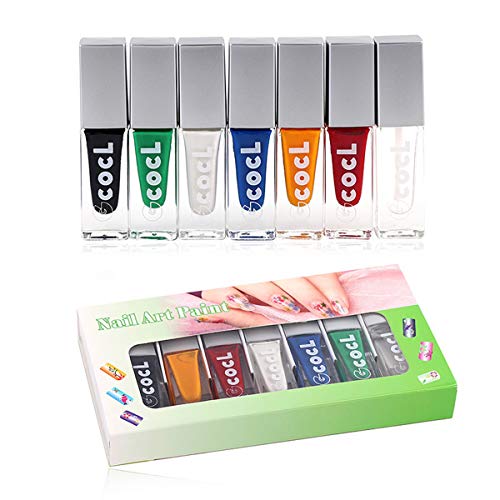 FERCAISH New Stamping Nail Polish - Eco Friendily Fast Drying and Easy to Color Solid Color Nail Art Polish Set for Manicure Printing Stamping Plate (7 Bottles)