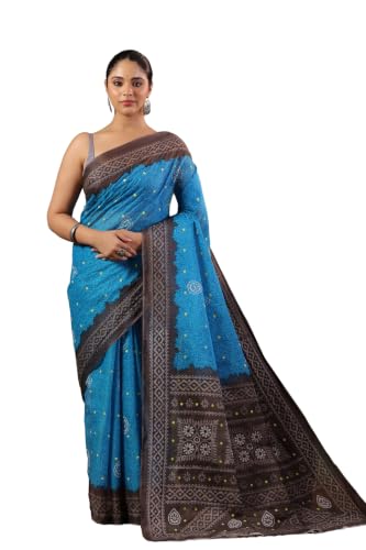 Image of TAMAIRA FASHION Mulmul Pure Cotton Saree For Woman Floral Batik Printed|Office Wear Daily Wear Sarees For Women Without Blouse Piece (Available in 11 Colours)