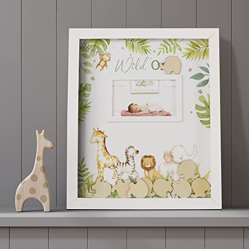 Image of Kate Aspen Safari Baby Shower Guest Book Alternative - Jungle Animal Shadow Box Decoration & Nursery Decor