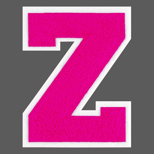 FANCIBAND 4.5 Inch Chenille Varsity Letter Patches Pink Iron On Letters