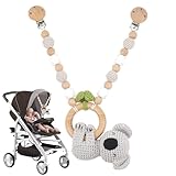 STARTONYOU Kinderwagenkette Holz Baby Kinderwagenspielzeug Mädchen Junge Kinderwagen Kette aus Holz...