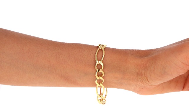 Amazon.com: Nuragold 10k Real Yellow Gold Solid Figaro Link 9.5mm