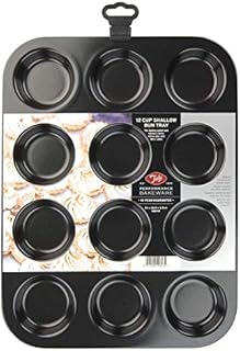 Tala Performance 12 Cup Shallow Bun Tin, Professional Gauge Carbon Steel with Eclipse Non-Stick Coating