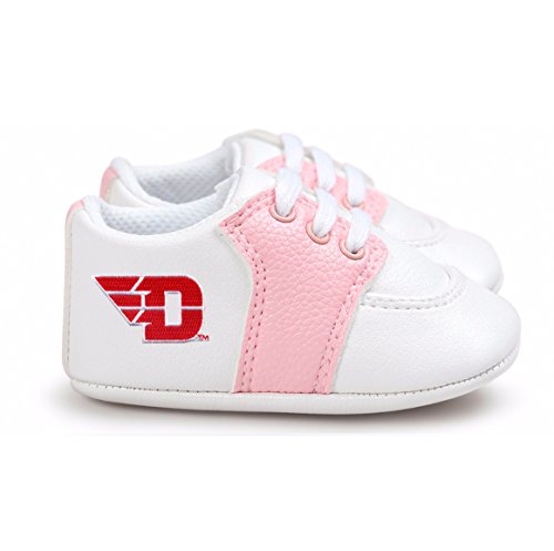 Future Tailgater Dayton Flyers Pre-Walker Baby Shoes Pink Trim 0-6 Months Infant