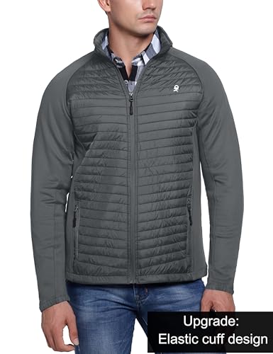 Image of Little Donkey Andy Men's Insulated Hybrid Jacket, Quilted Fleece Lined Running Hiking Jacket