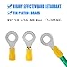 Glarks 100pcs 12-10 Gauge M8 Ring Electrical Insulated Quick Splice Crimp Terminals Connectors