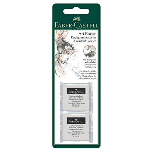 Faber-Castell Lot de 2 gommes à modeler Art Eraser, blanches