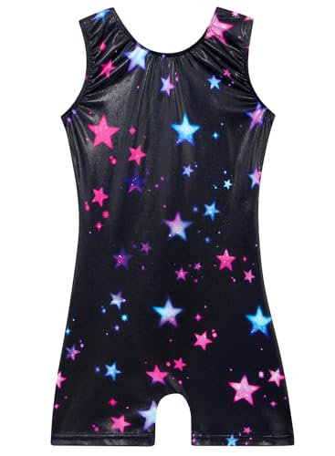 Leotards for Girls Gymnastics Toddler Dance Biketards Mermaid Unicorn Athletic Dance Wear Shiny Rainbow Blue Hotpink