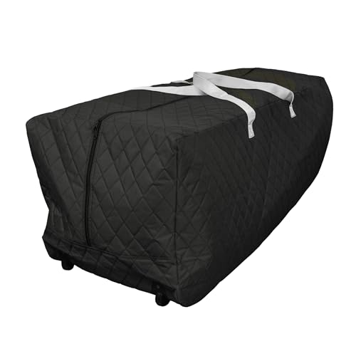 Quilted Wheeled Storage Bag (100 Gallon, Black), Storage for Outdoor Patio, Garage, Bedroom, Closet, and Moving Bags. Great for Moving and Seasonal Items.