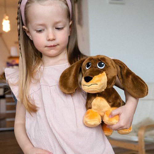 Bauer Spielwaren - Trauriger Dackel - Hund: Kuscheltier mit traurigem Blick, aus softem Plüsch, 27 cm, braun (12051)