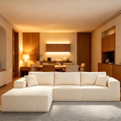 108" Modular Sectional Sofa, Boneless Cloud Couch with L-Shape Chaise