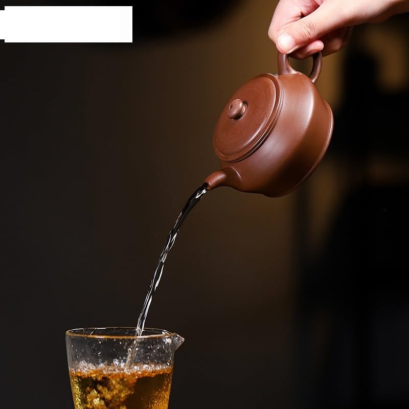 Czajnik do herbaty 240 ml, fioletowa glina, ręcznie robiony czajnik, surowa ruda, fioletowy gliniany czajnik z filtrem, chiński zestaw do herbaty Zisha, czajniczek do kuchenki