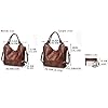Women Tote Bag Handbags PU Leather Fashion Hobo Shoulder Bags with Adjustable Shoulder Strap, M, Brown