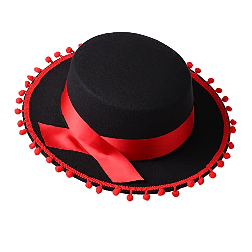 Image of COSDREAMER Women Men Spanish Hat bow tie hat Matador Hat Mexican Sombrero Hat