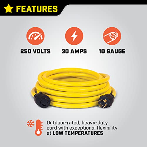 Champion Power Equipment 25-Foot 30-Amp 250-Volt Generator Power Cord for Manual Transfer Switch (L14-30P to L14-30R) - Image 3
