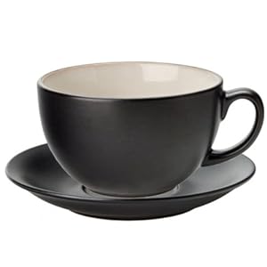 Utopia Tableware Utopia Barista Cappuccino Cup & Saucer Almond 12oz / 340ml | Porcelain Cups & Saucers
