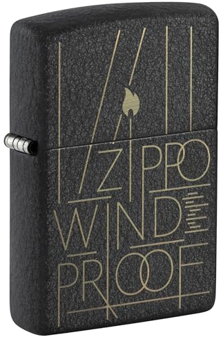 Image of Zippo Line Art Zippo Design Black Crackle,Windproof Pocket Fuel Refillable Lighter, BIS Certified