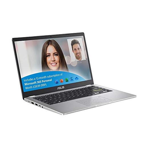 ASUS VivoBook with Microsoft Office 365 E410MA 14 Inch Full HD Laptop (Intel Celeron N4020, 4 GB RAM, 64 GB eMMC, Windows 10 S)