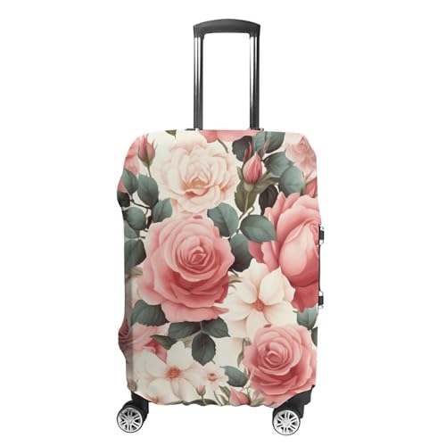Luggage Cover Elastic Washable Suitcase Cover Dust-Proof Rose Floral Travel Luggage Cover Fashion Suitcase Protector Thickened Baggage Cover Fit 18-32 Inch Luggage M