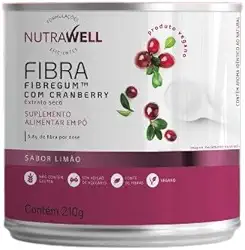 Kit 2X: Fibra Fibregum com Cranberry e Limão Nutrawell 210g