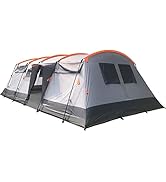 Skandika Tunnelzelt Hurricane für 12 Personen | Großes Zelt mit 2 Schlafkabinen, mit/ohne eingenä...