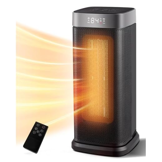 Sunnote Space Heater for Indoor Use, 1500W Electric & Portable Ceramic Heaters with 80°Oscillating, Thermostat, 5 Modes, 24Hrs Timer, Room Heater with Remote, Fast Heating Safe for Office Bedroom Use